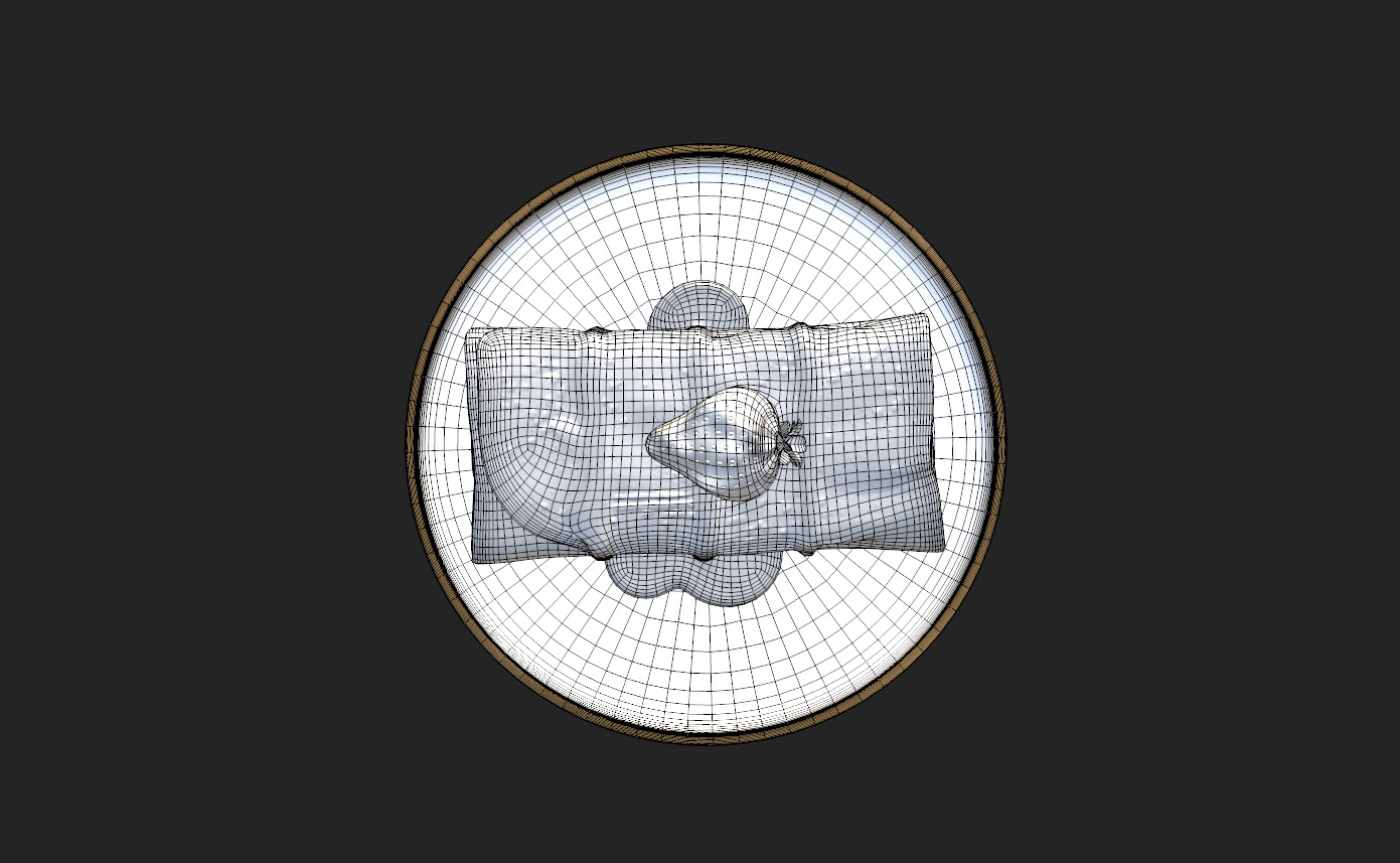 Crepes With Strawberry Cream Toppings Low-poly 3D model_16