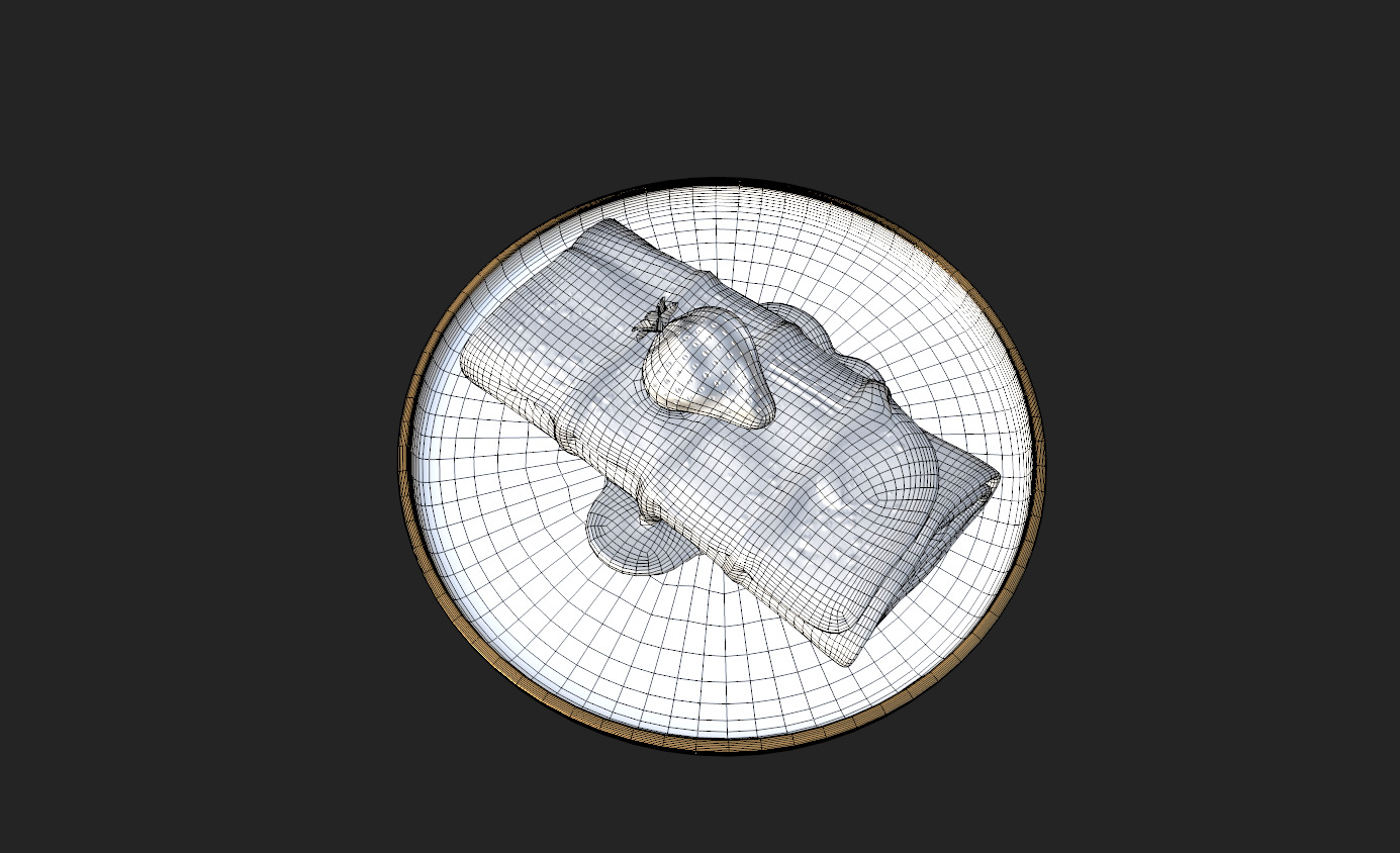 Crepes With Strawberry Cream Toppings Low-poly 3D model_5