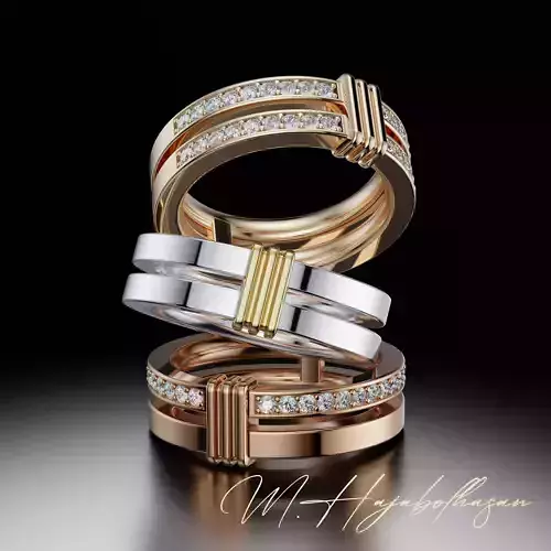 Diamond river ring - jewelry ring
