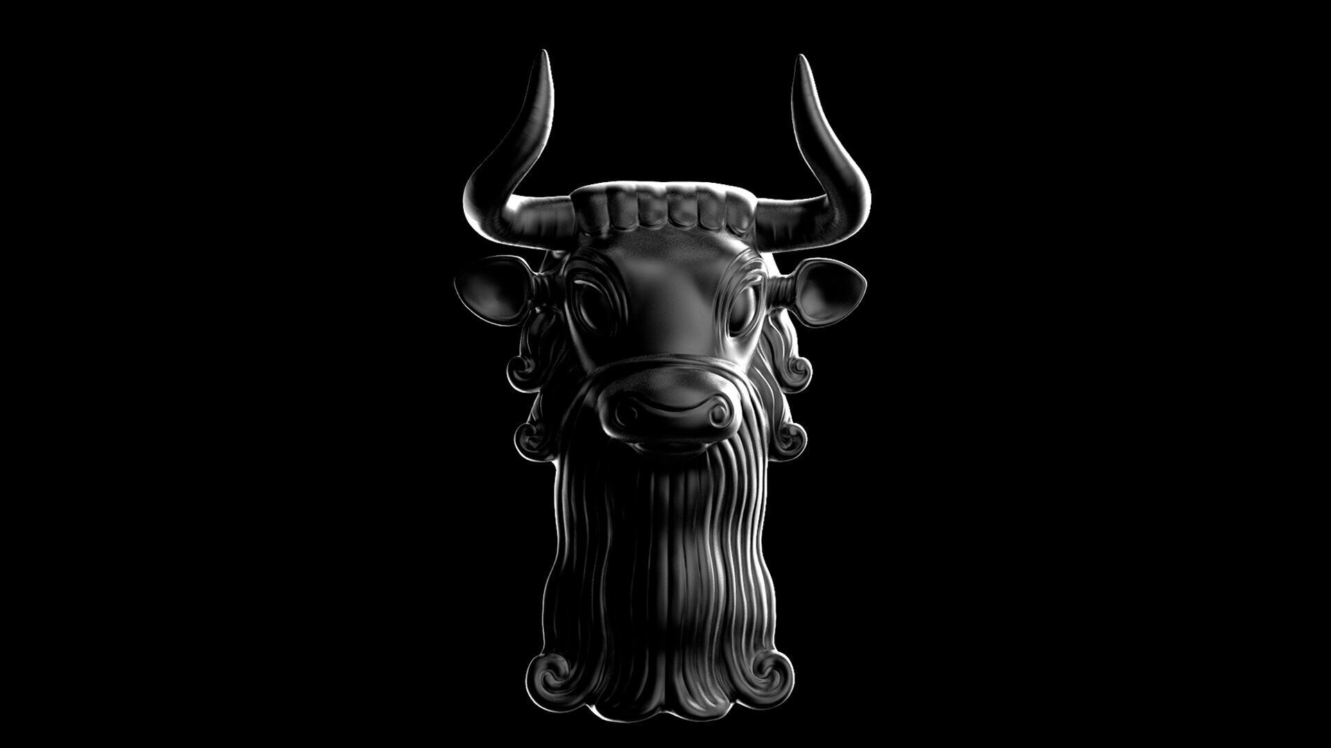 Bull Mask  -  3D Sculpting 3D print model_21