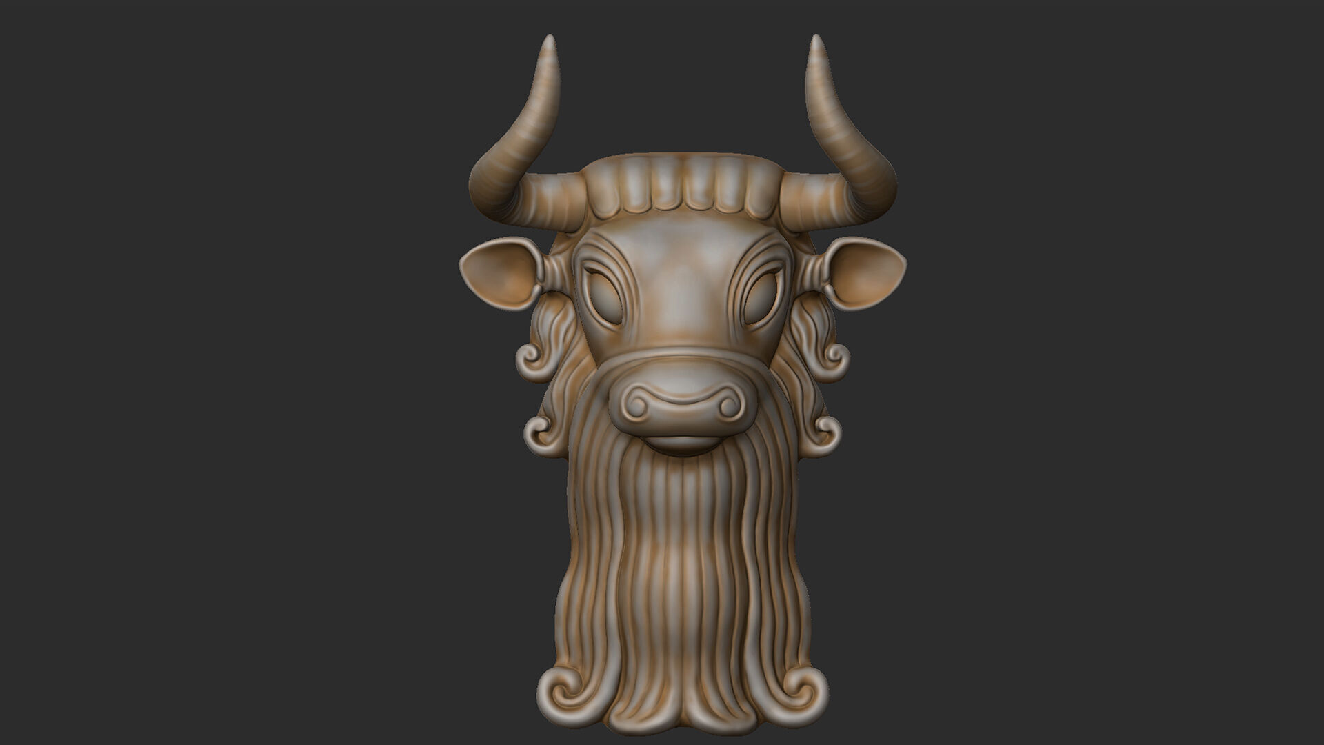 Bull Mask  -  3D Sculpting 3D print model_8