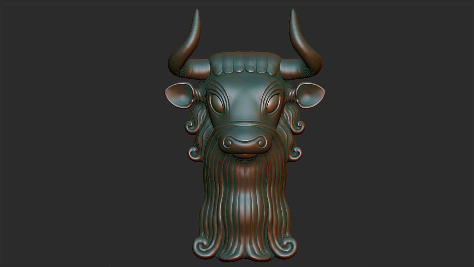 Bull Mask  -  3D Sculpting 3D print model_5