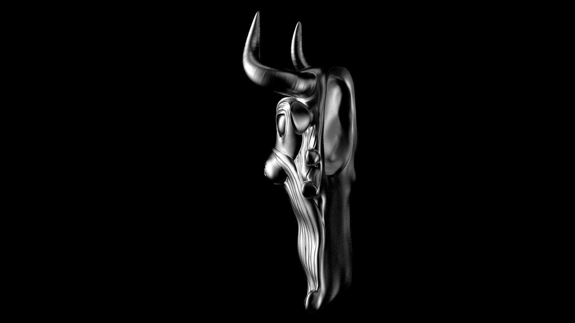 Bull Mask  -  3D Sculpting 3D print model_22
