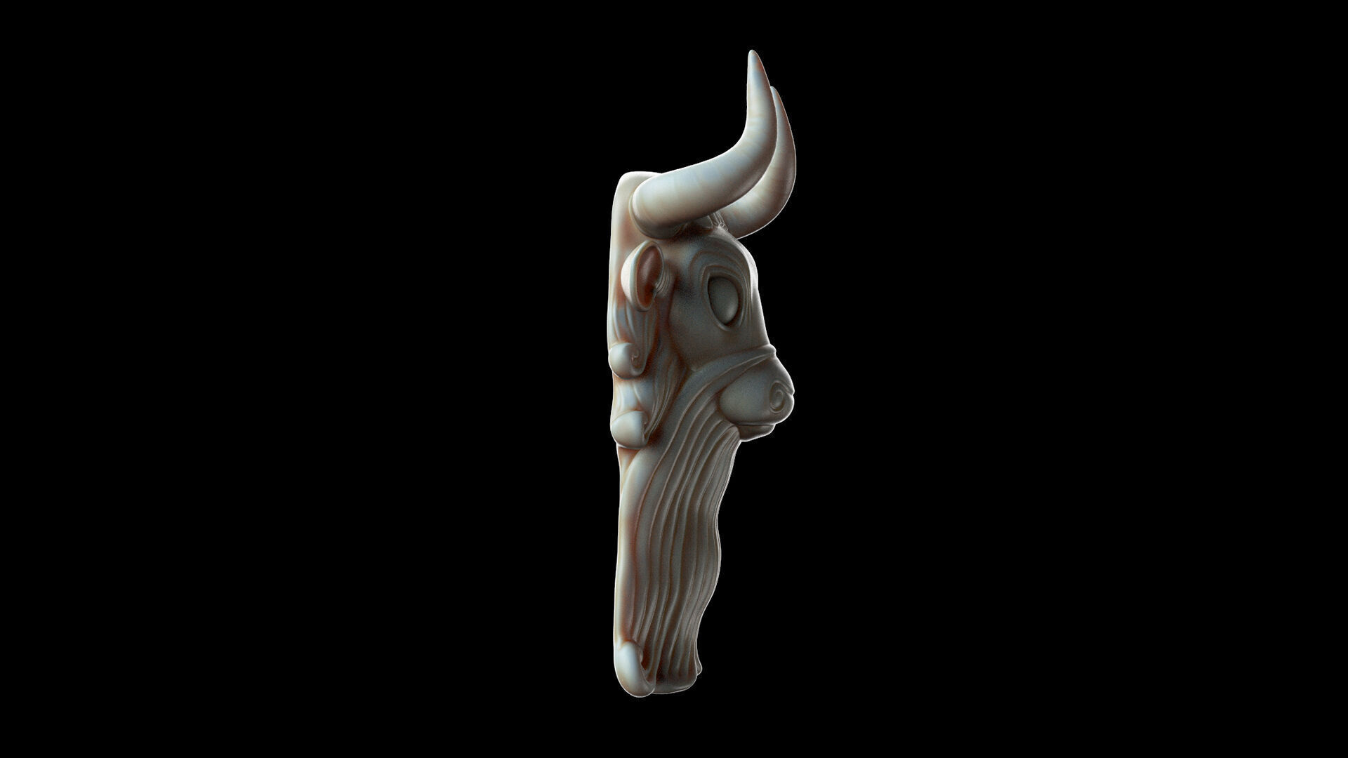 Bull Mask  -  3D Sculpting 3D print model_4