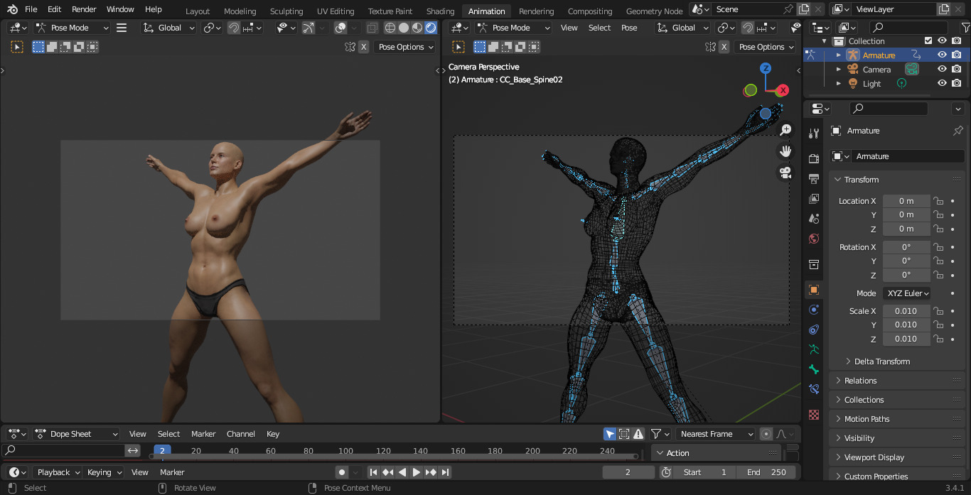 Female Anatomy Low-poly 3D model_15
