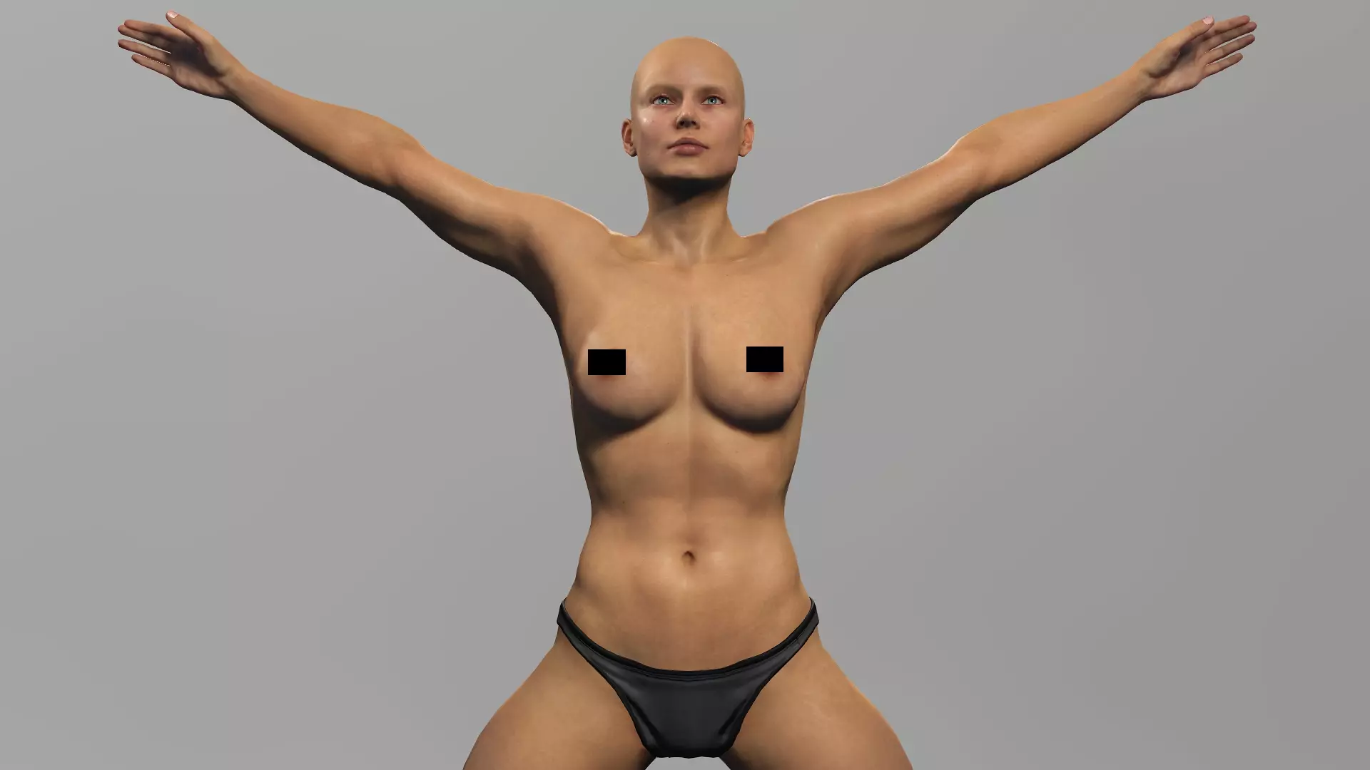 Female Anatomy Low-poly 3D model_0