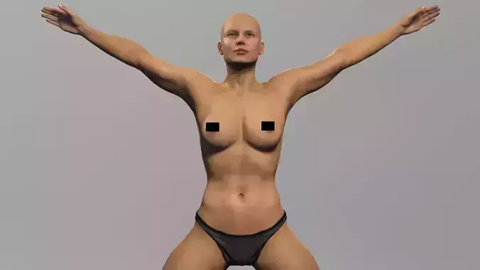 Female Anatomy Low-poly 3D model