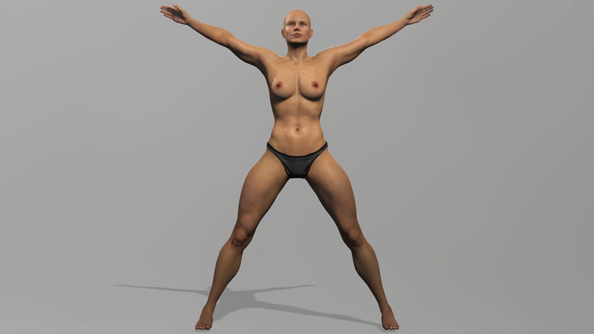 Female Anatomy Low-poly 3D model_12