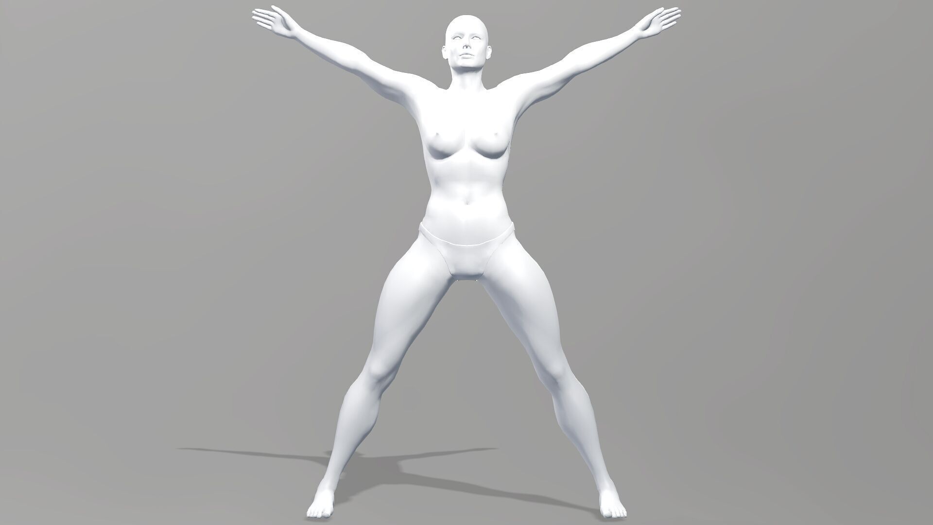 Female Anatomy Low-poly 3D model_13
