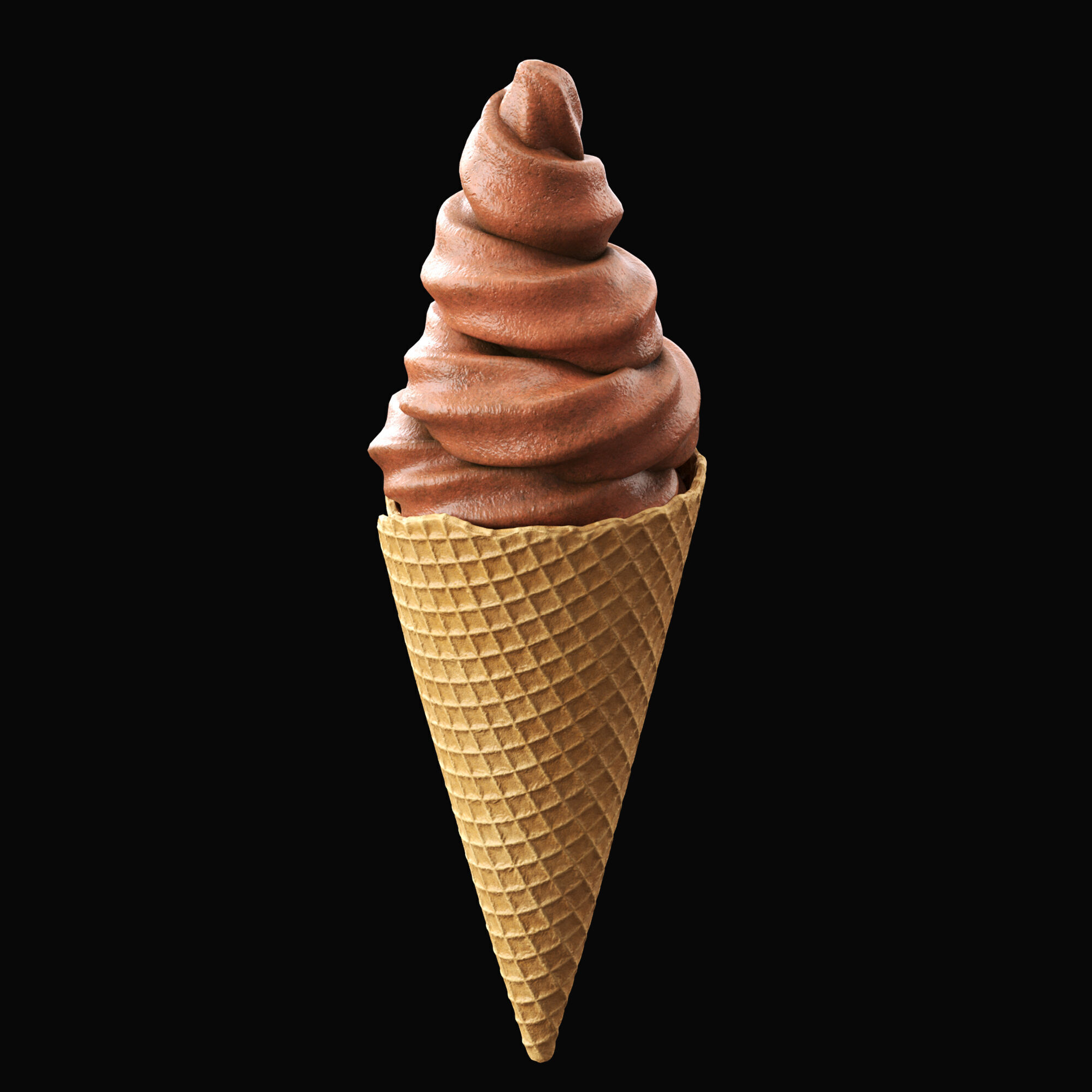 Twisted Ice Cream Cone 3D model_3