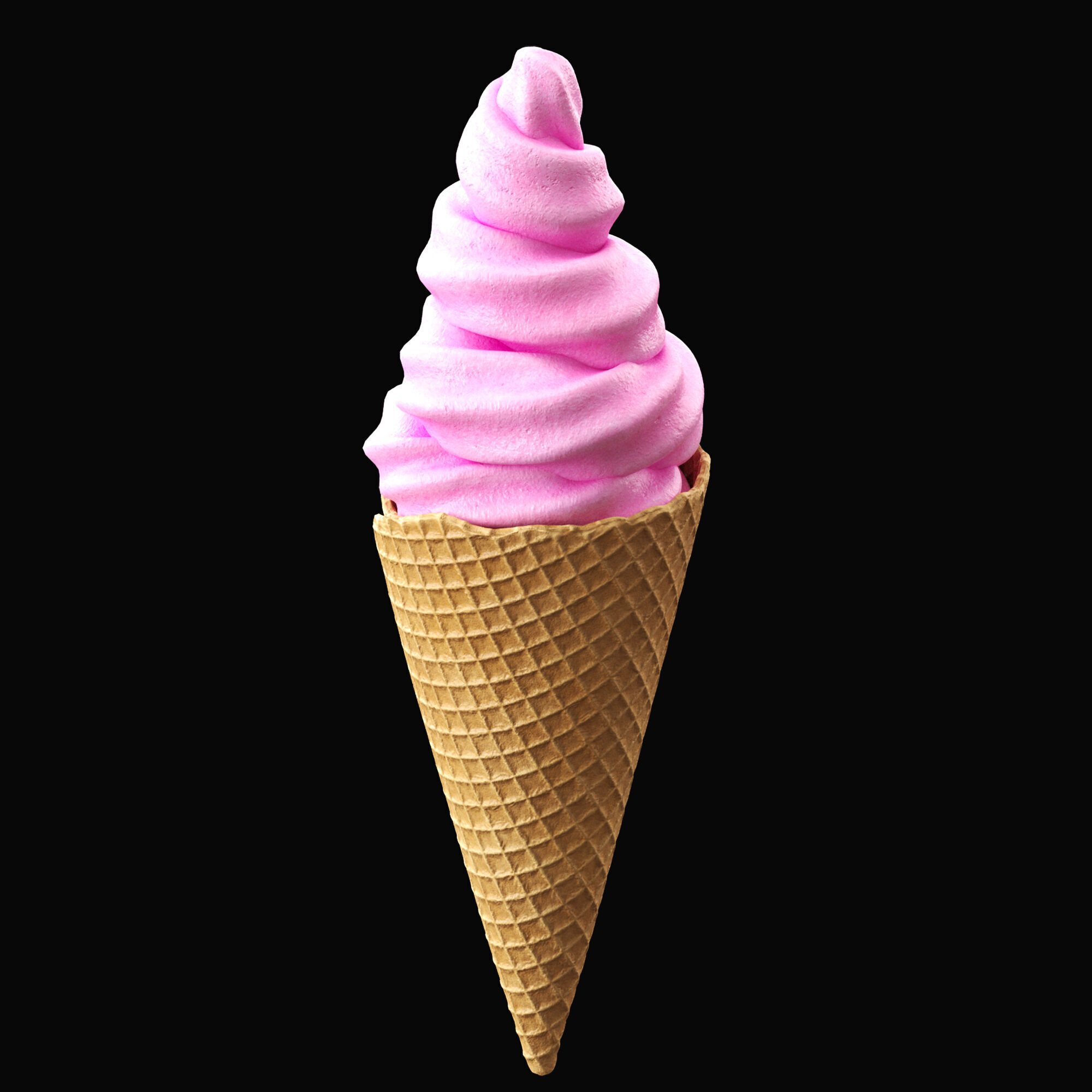 Twisted Ice Cream Cone 3D model_4