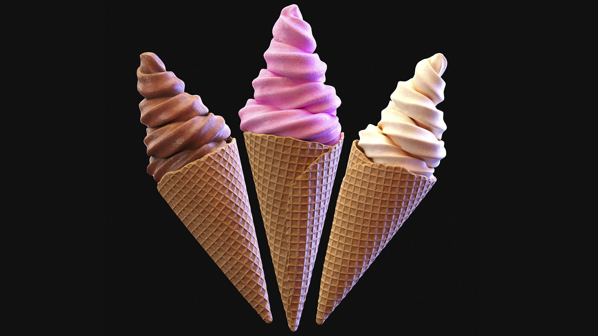 Twisted Ice Cream Cone 3D model_2