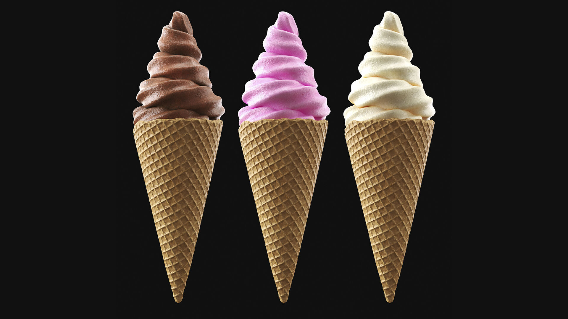Twisted Ice Cream Cone 3D model_1