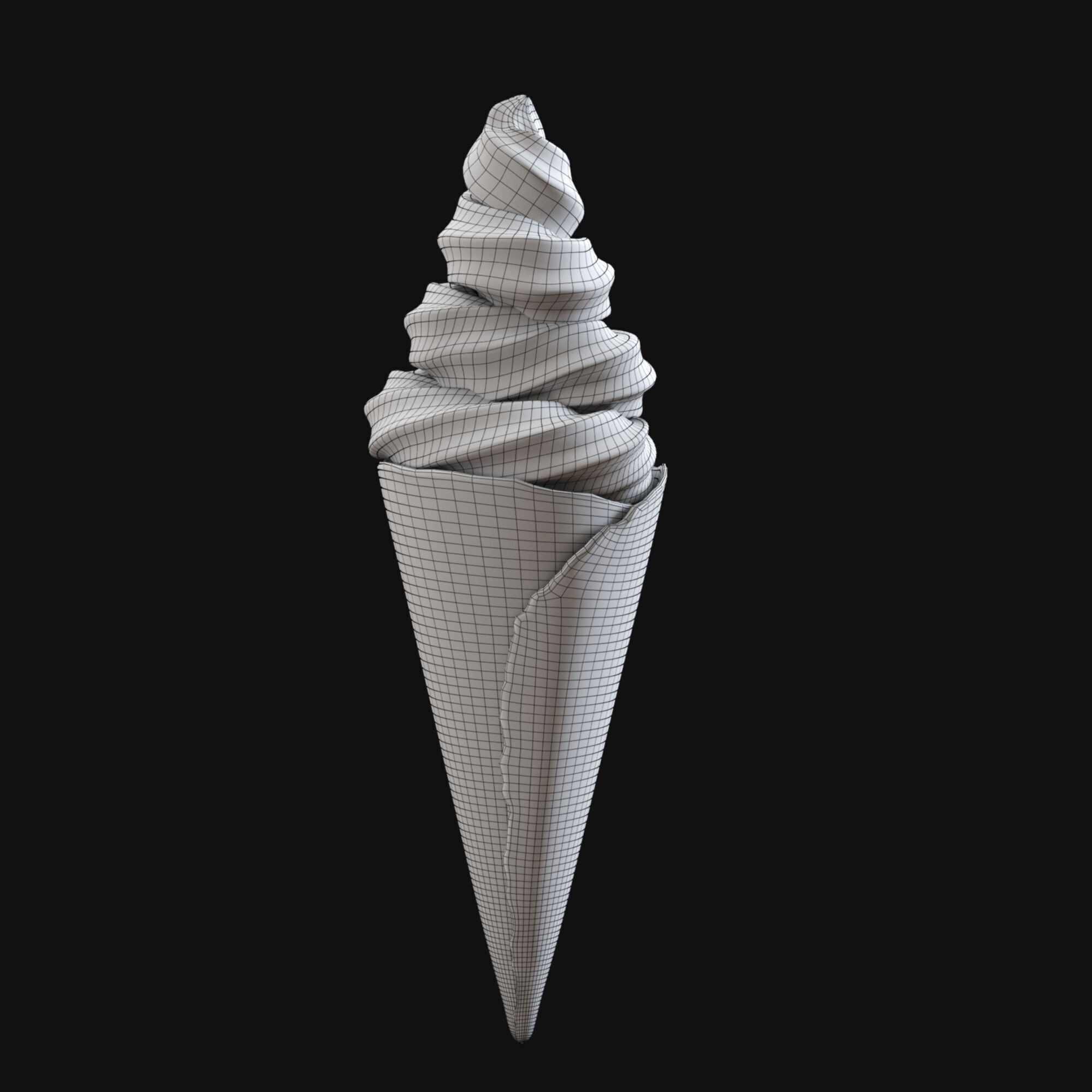 Twisted Ice Cream Cone 3D model_6