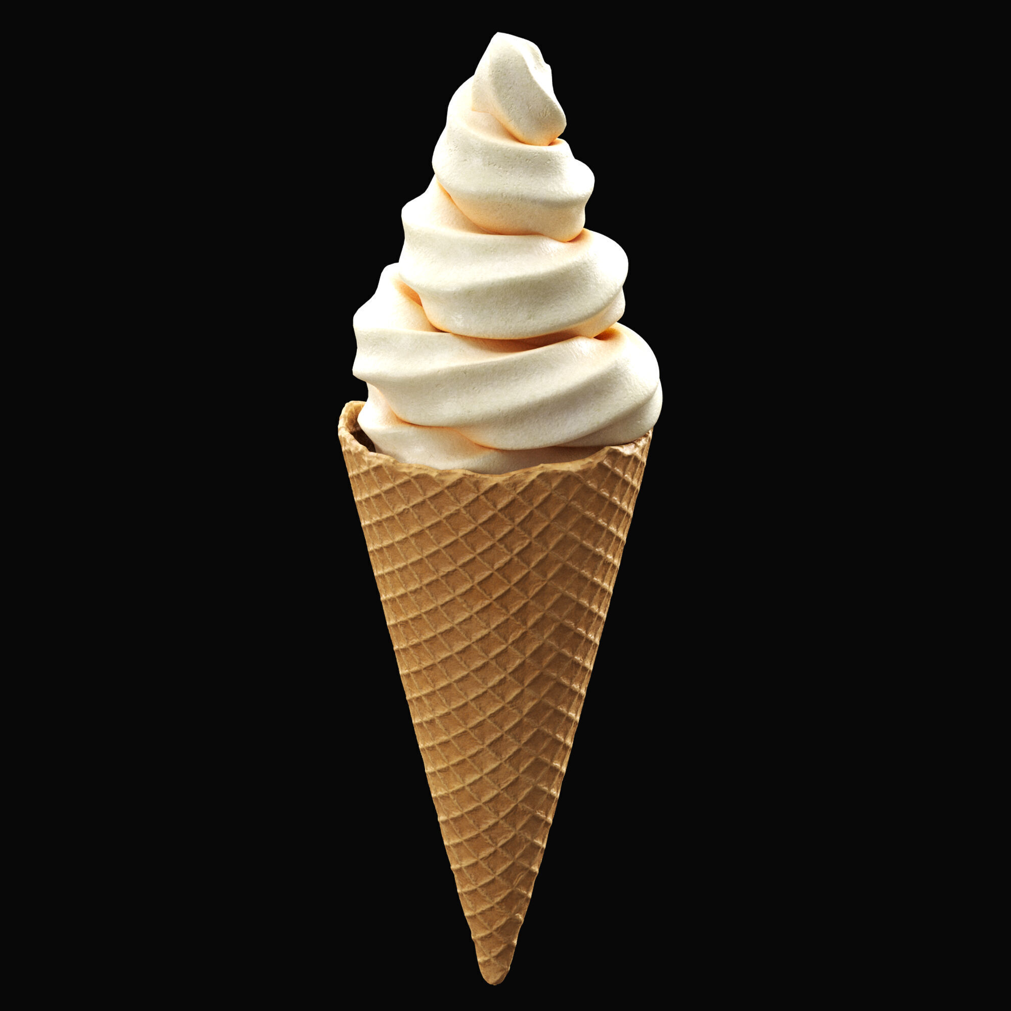 Twisted Ice Cream Cone 3D model_5