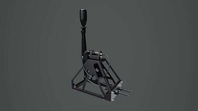 Short Shifter 01 - Variation A - Dark Gray Low-poly 3D model 5