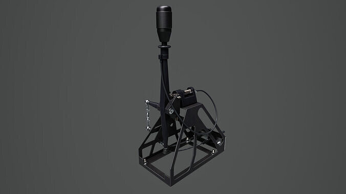 Short Shifter 01 - Variation A - Dark Gray Low-poly 3D model 2