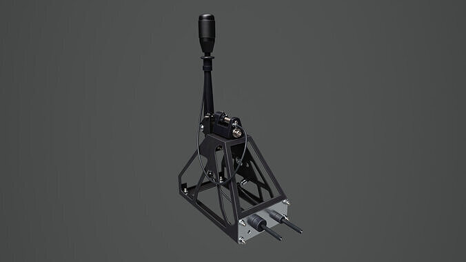 Short Shifter 01 - Variation A - Dark Gray Low-poly 3D model 6