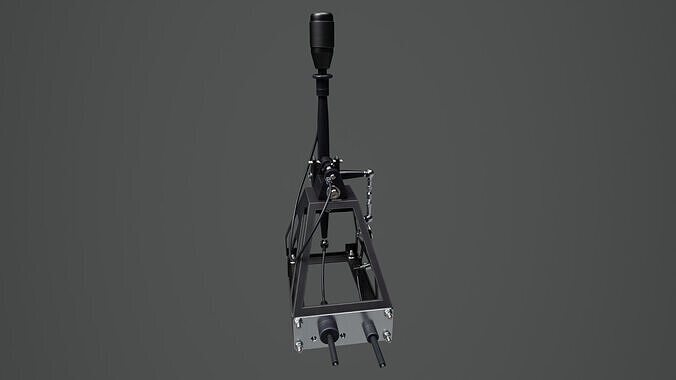 Short Shifter 01 - Variation A - Dark Gray Low-poly 3D model 7