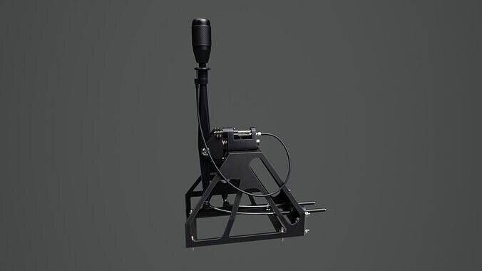 Short Shifter 01 - Variation A - Dark Gray Low-poly 3D model 4