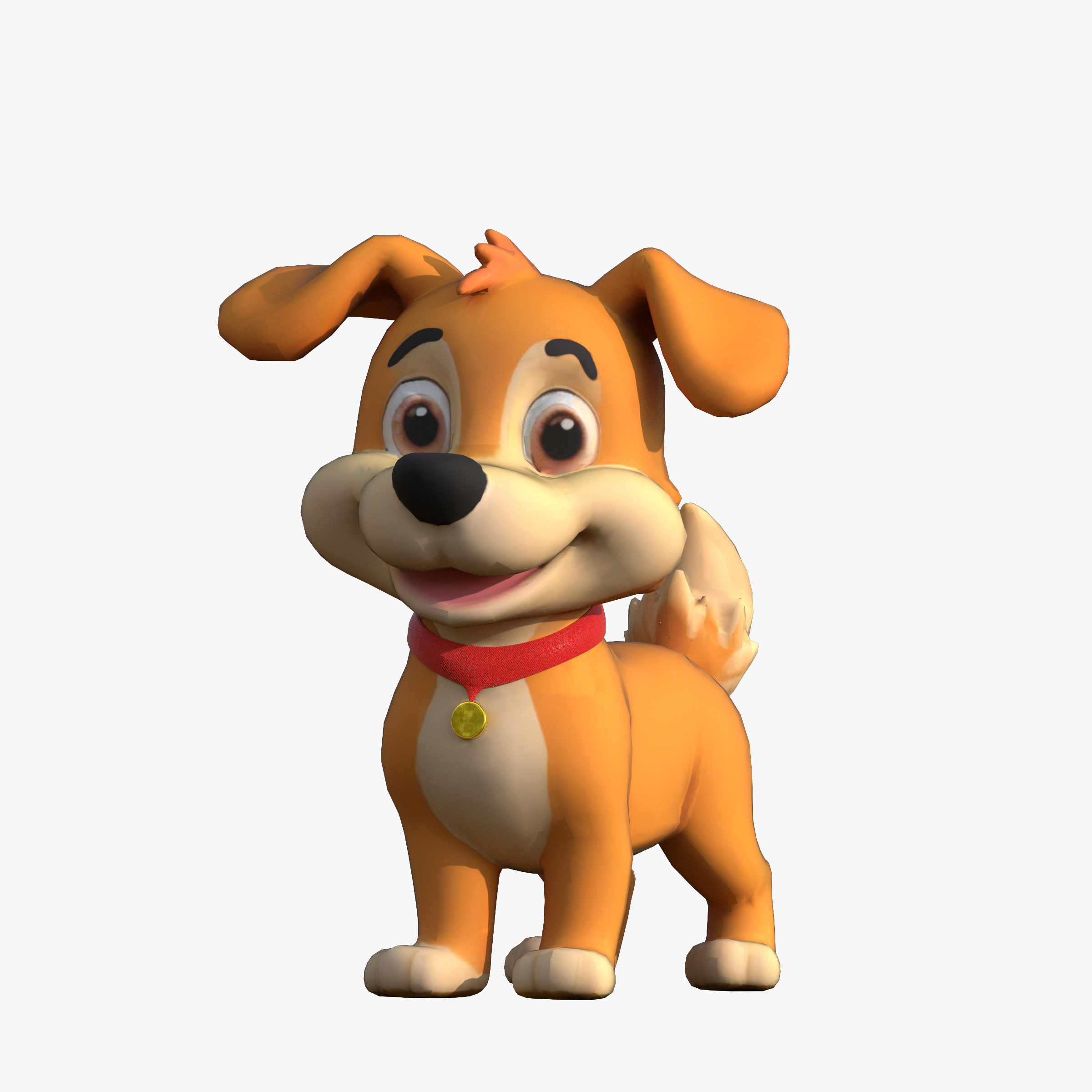 Cartoon Dog Low-poly 3D model_13