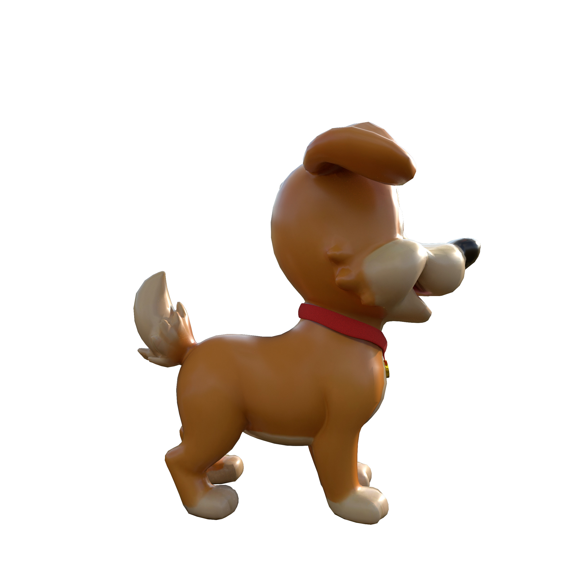 Cartoon Dog Low-poly 3D model_9