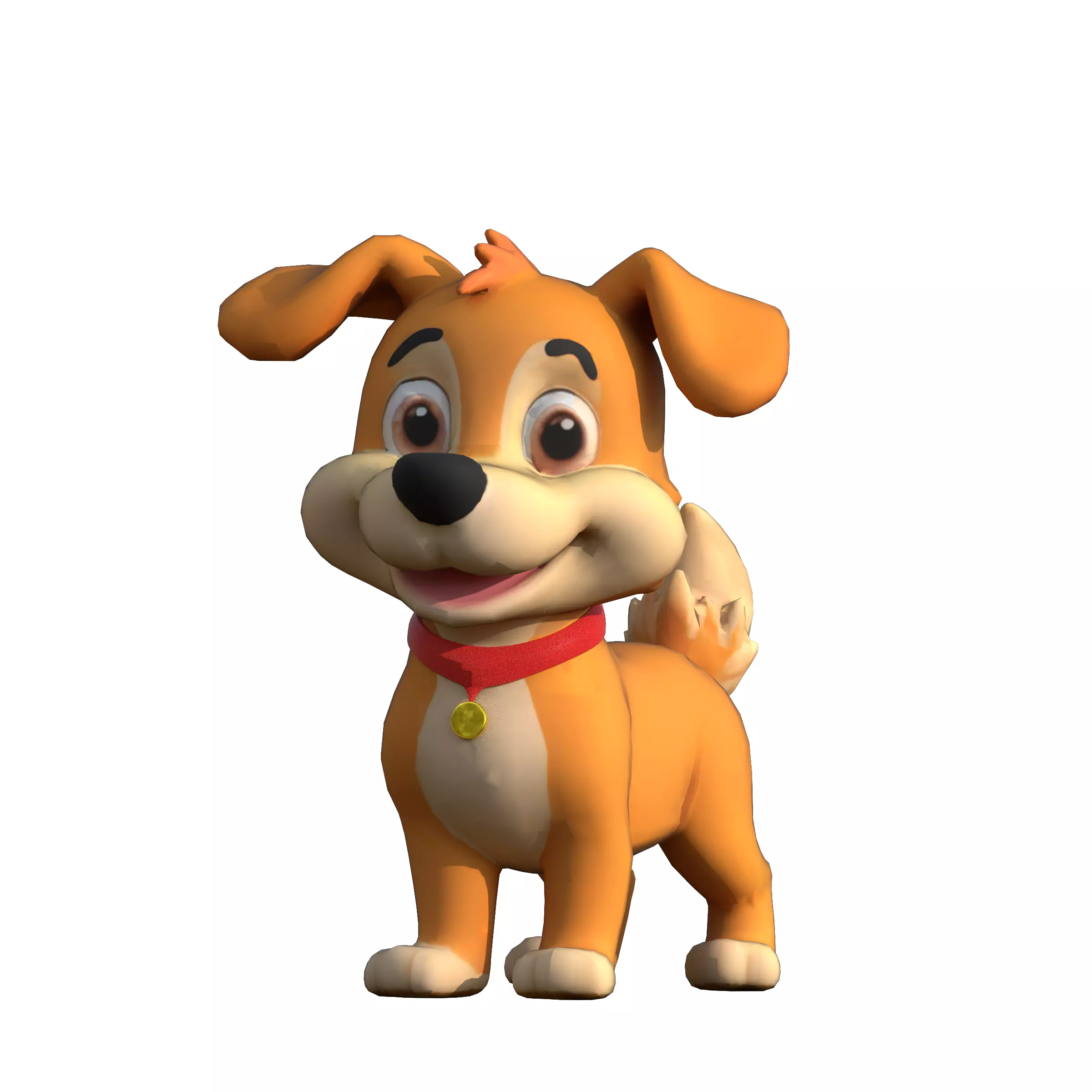 Cartoon Dog Low-poly 3D model_0