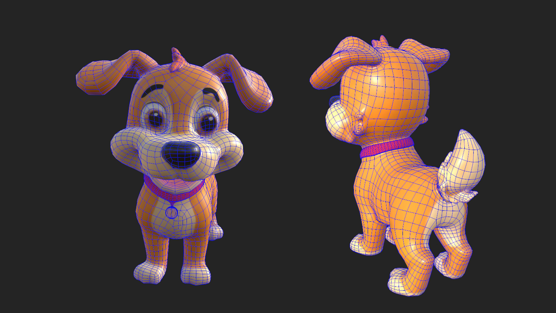 Cartoon Dog Low-poly 3D model_4