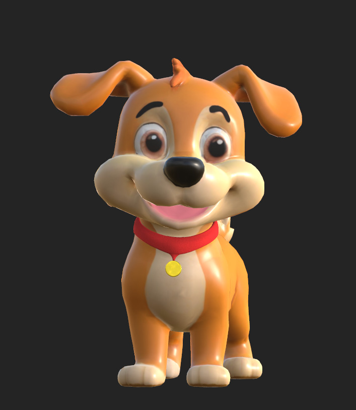 Cartoon Dog Low-poly 3D model_16