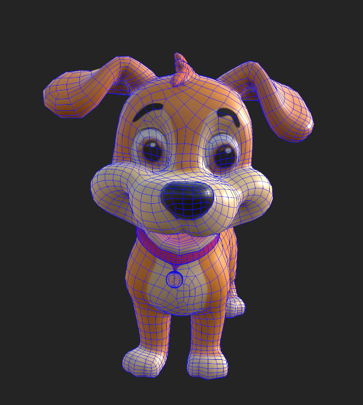 Cartoon Dog Low-poly 3D model_17