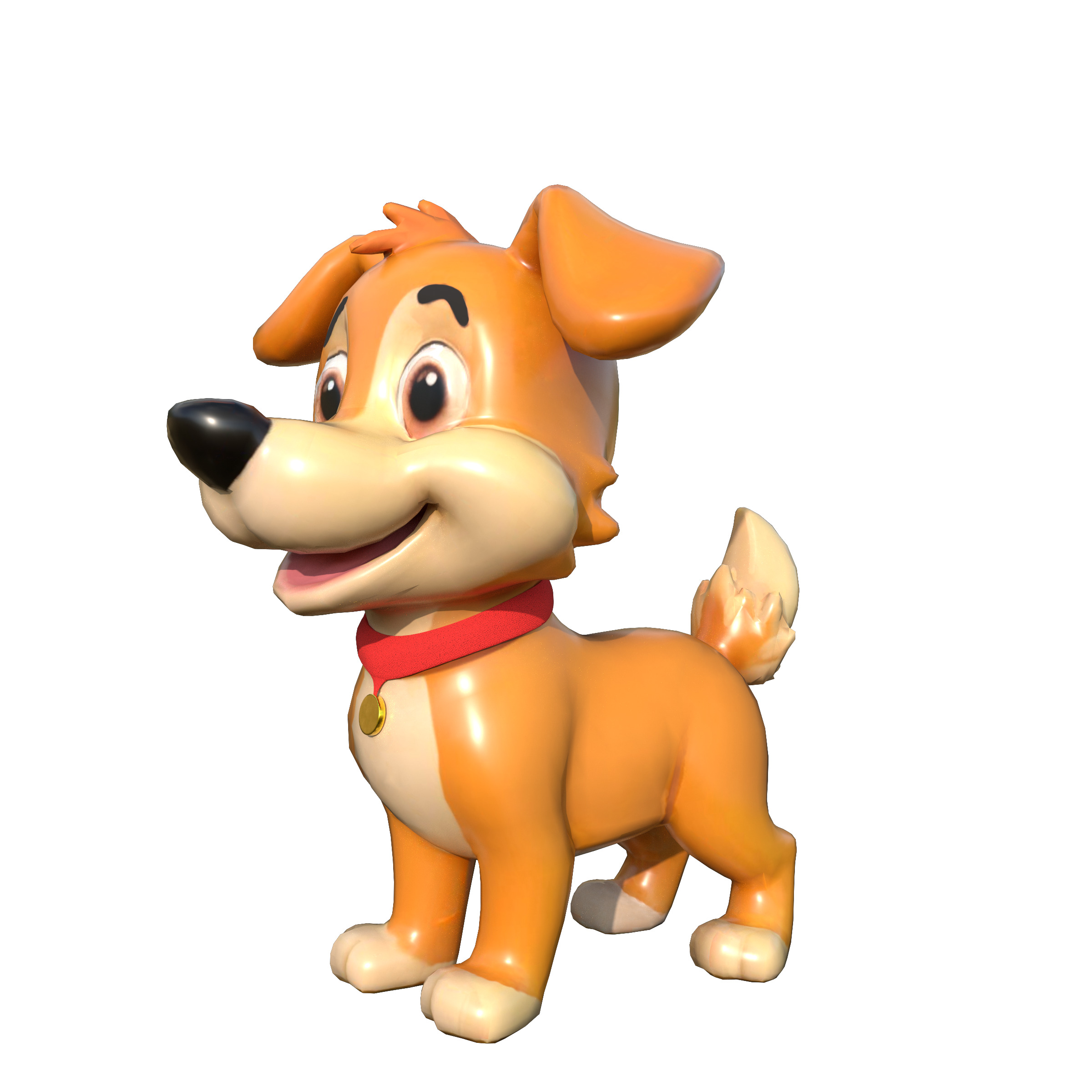 Cartoon Dog Low-poly 3D model_6