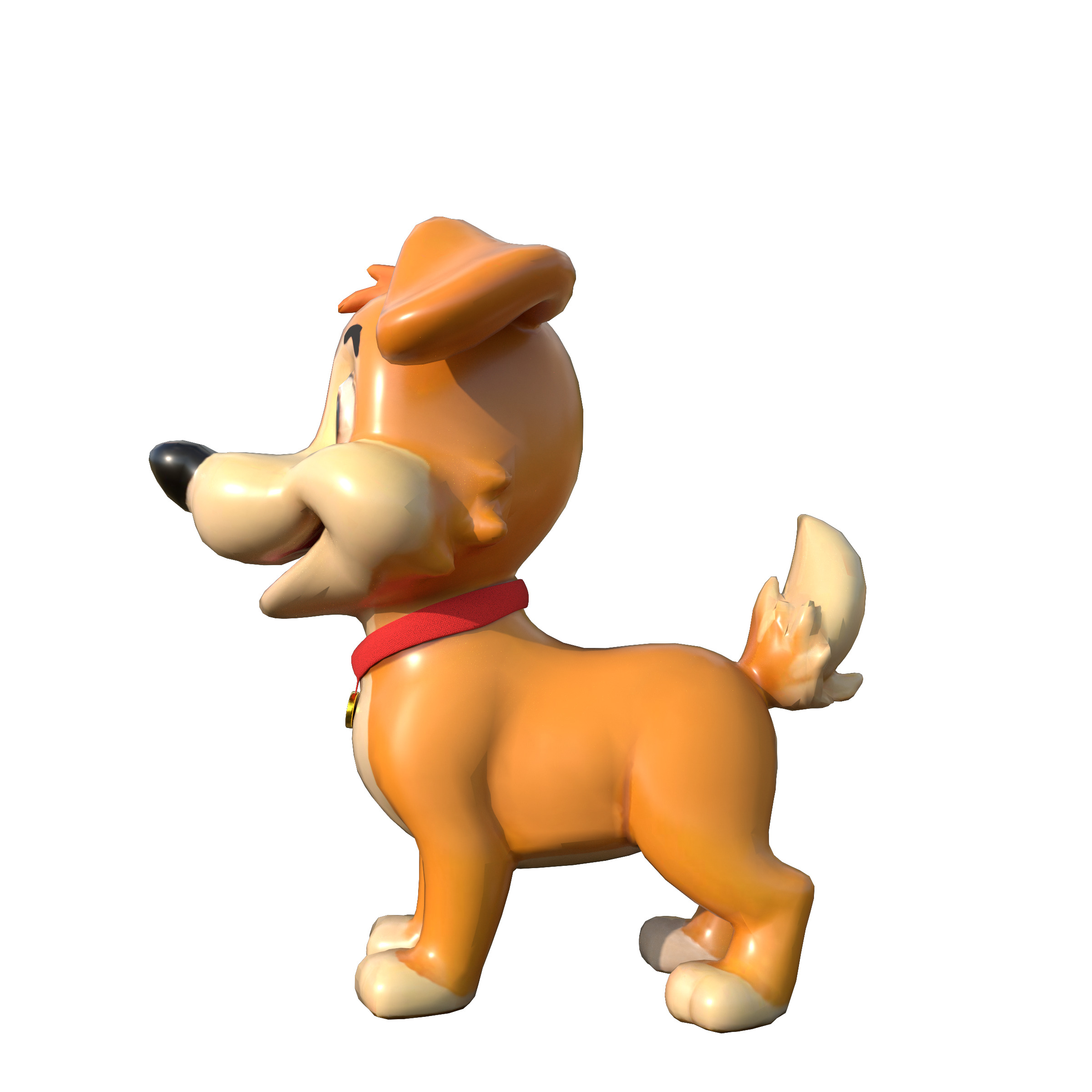 Cartoon Dog Low-poly 3D model_7
