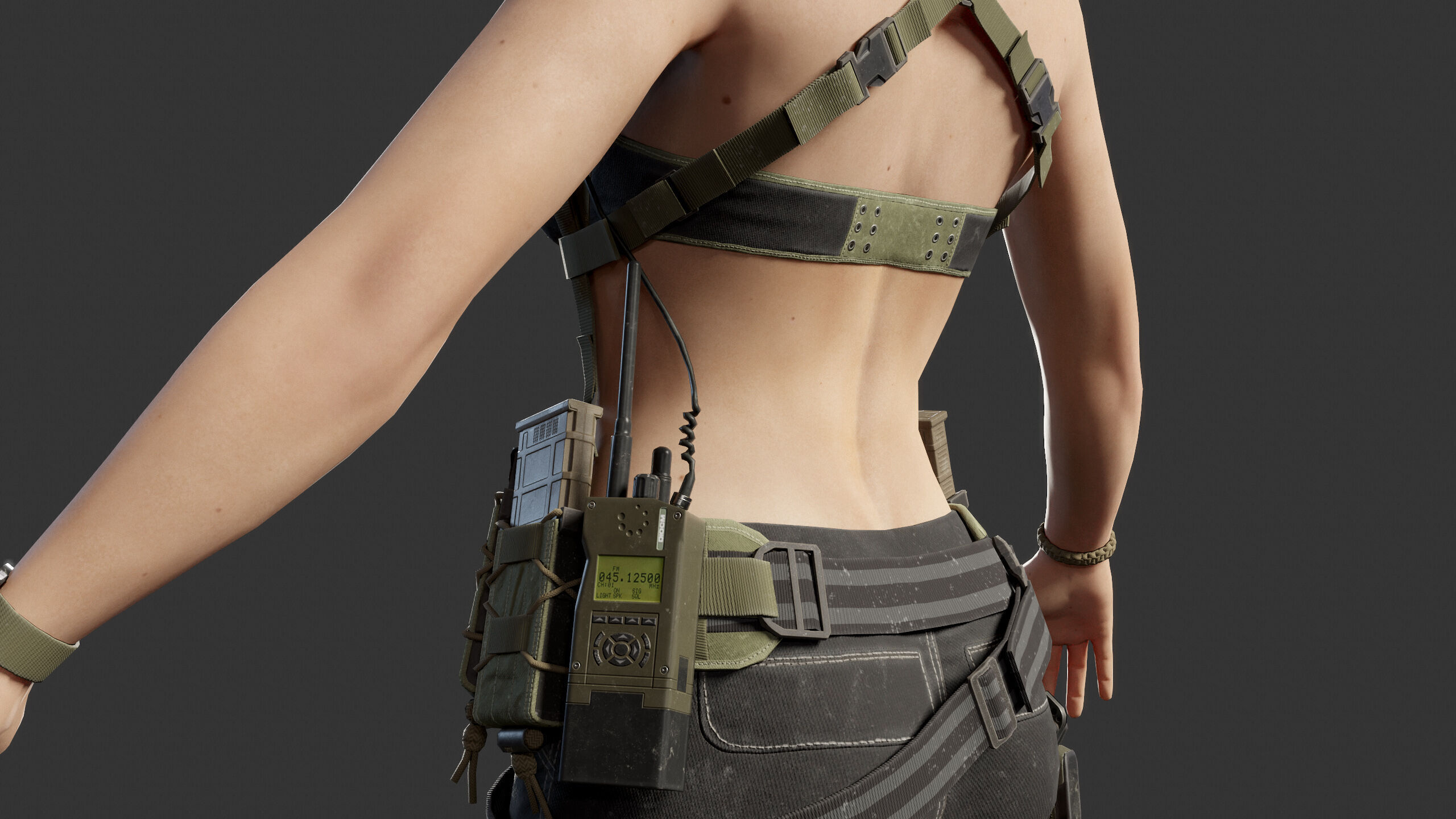 Female Soldier Low-poly 3D model_19
