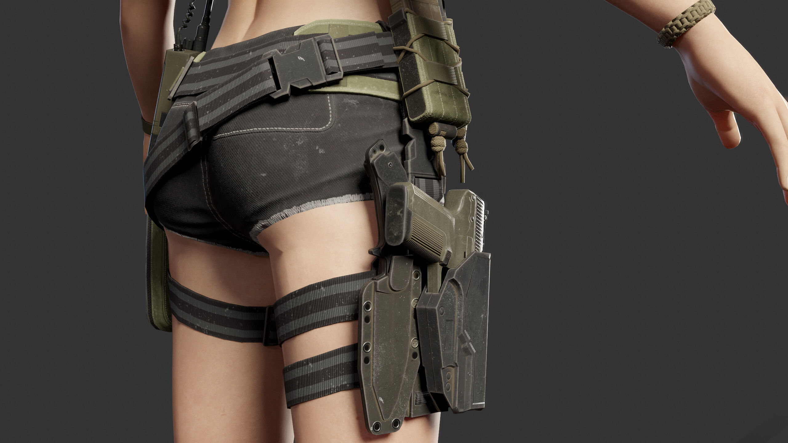 Female Soldier Low-poly 3D model_22