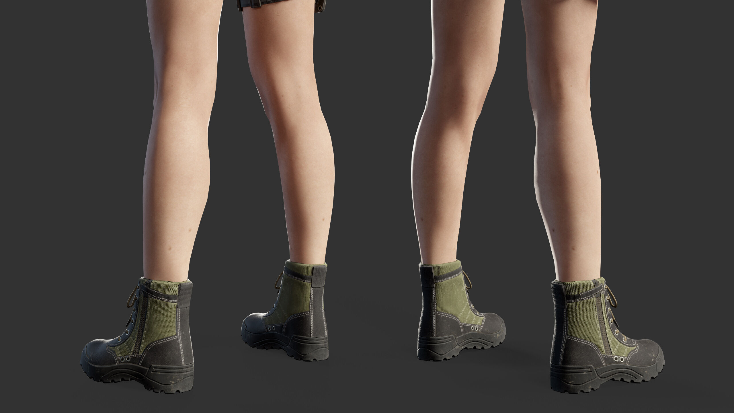 Female Soldier Low-poly 3D model_25