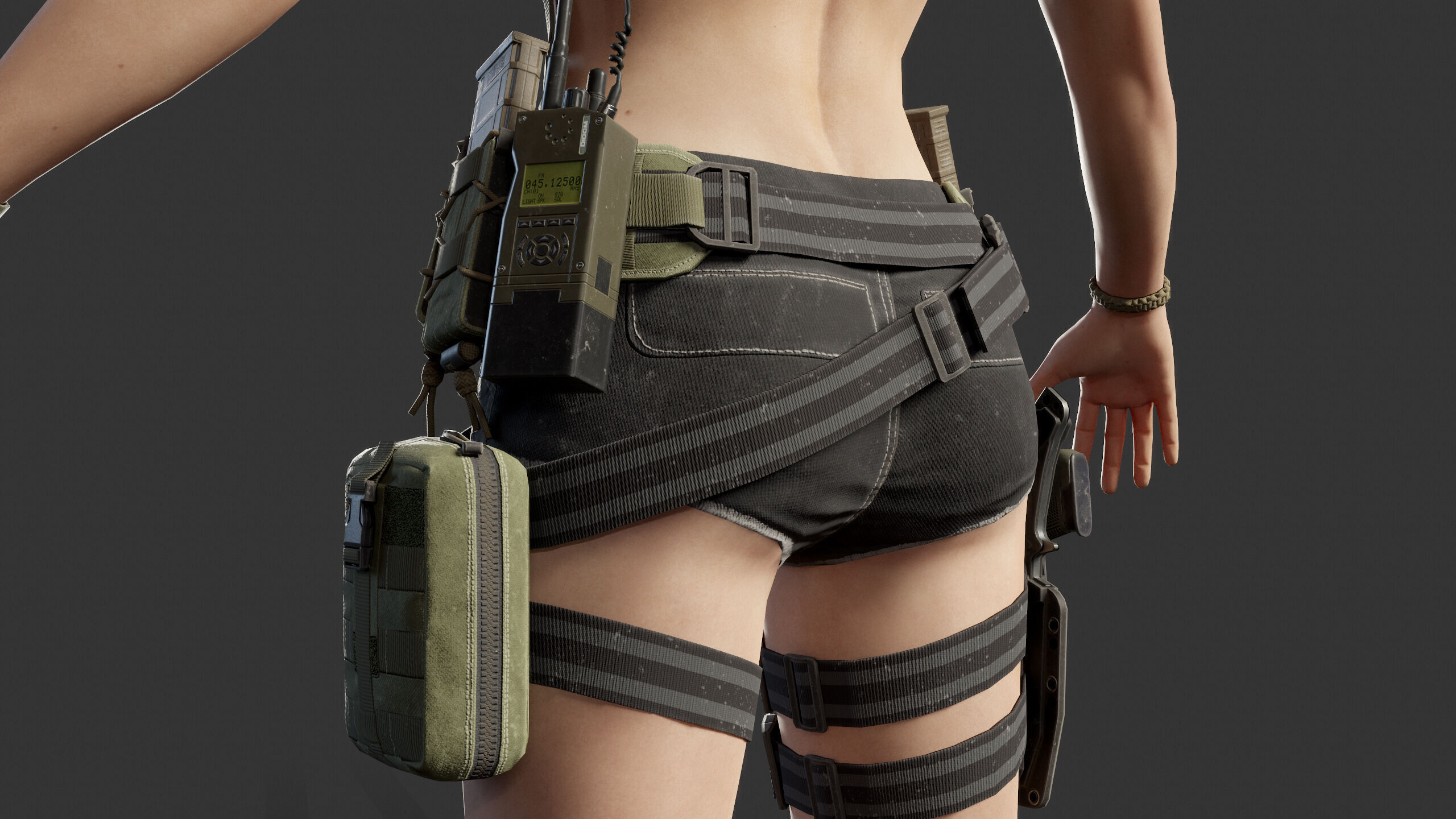 Female Soldier Low-poly 3D model_23