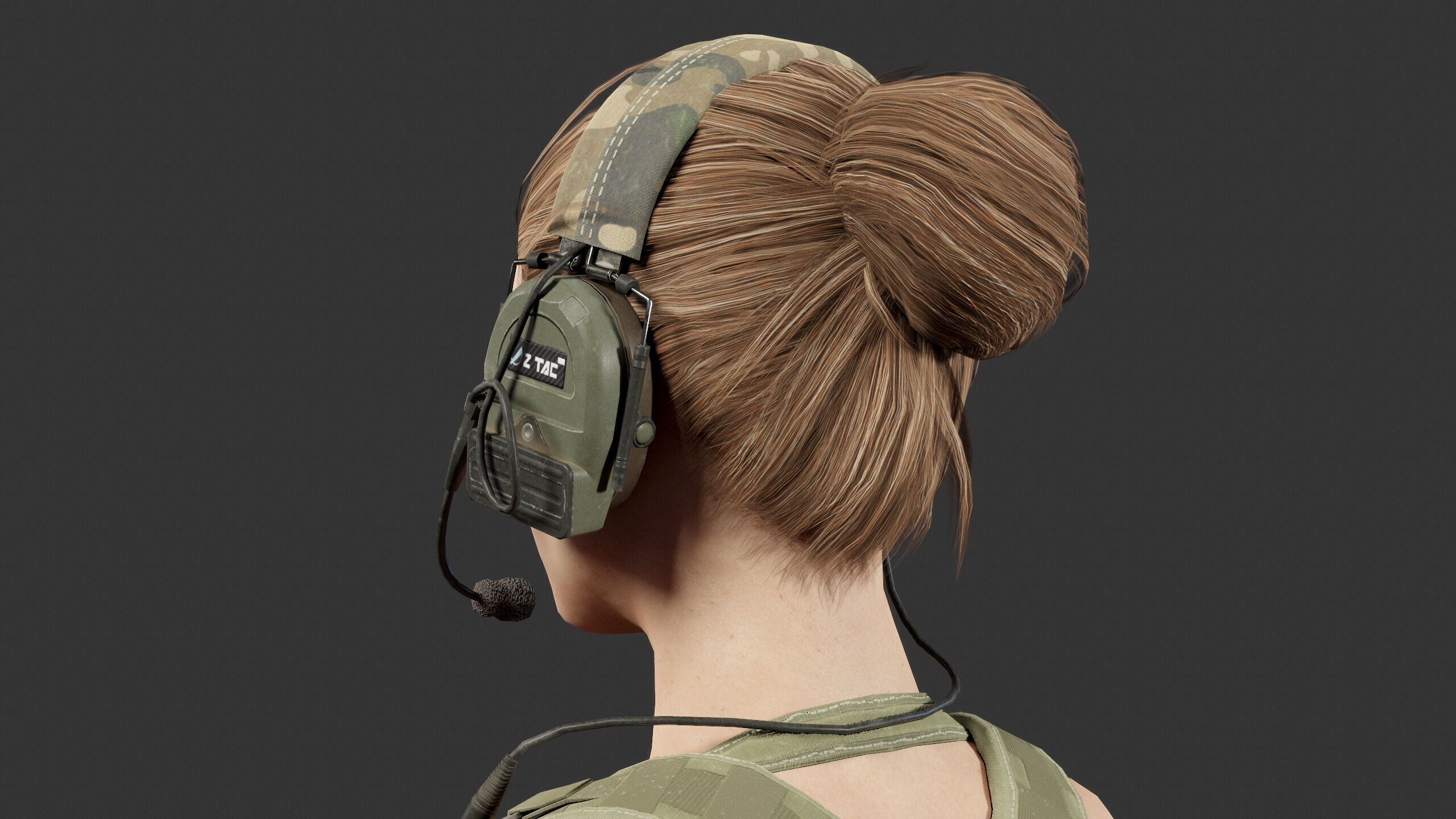 Female Soldier Low-poly 3D model_8