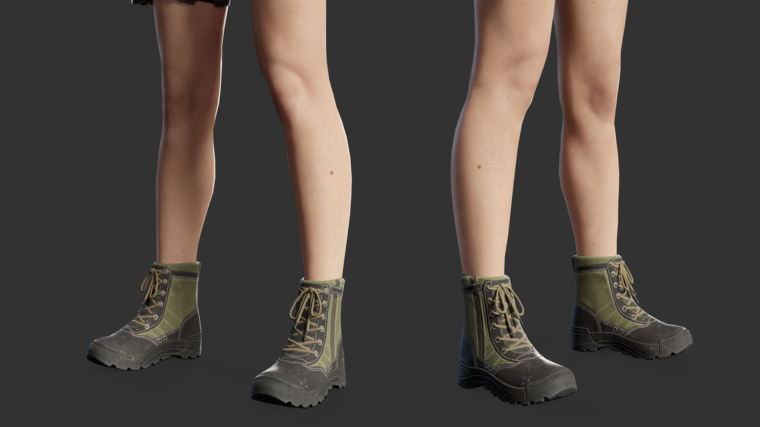 Female Soldier Low-poly 3D model_24