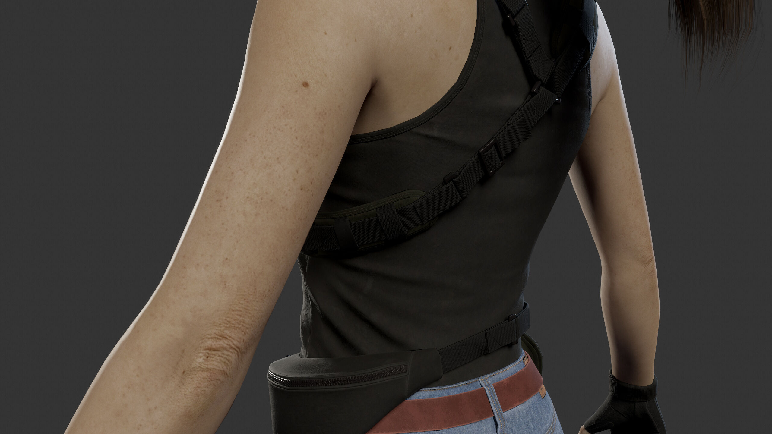 Female Soldier Low-poly 3D model_19