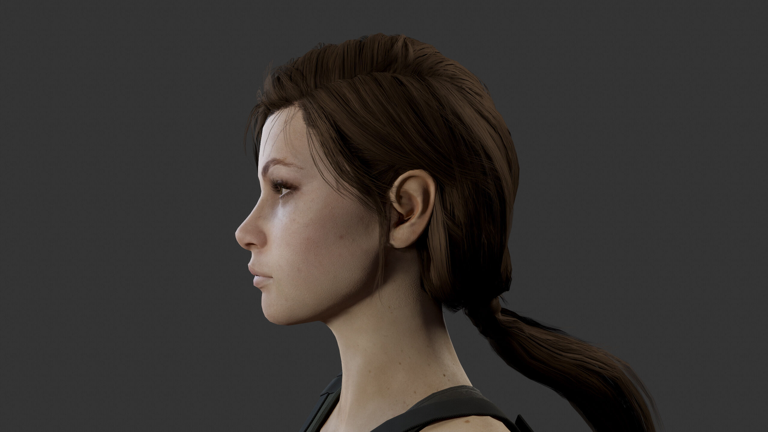 Female Soldier Low-poly 3D model_9