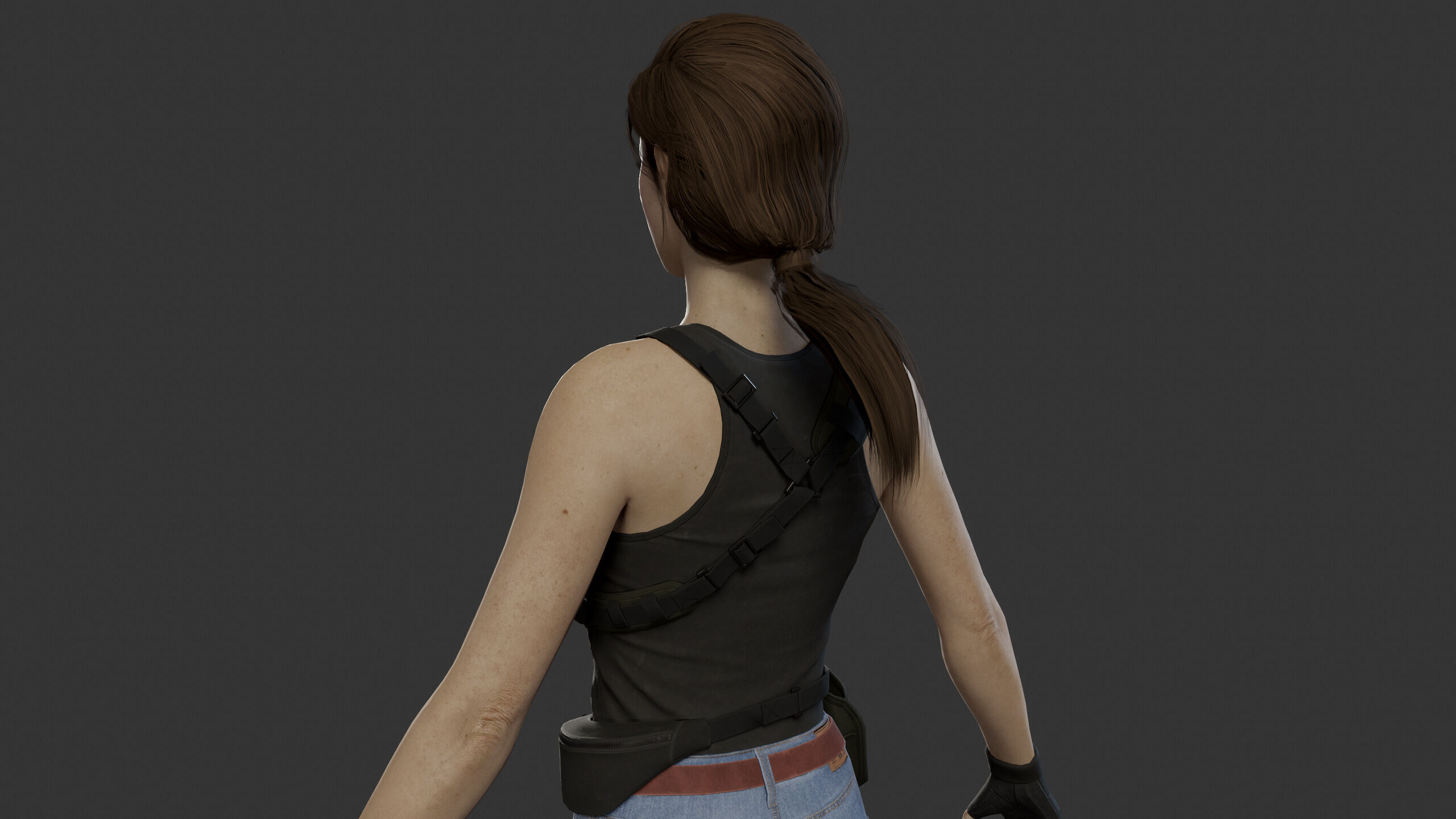 Female Soldier Low-poly 3D model_14