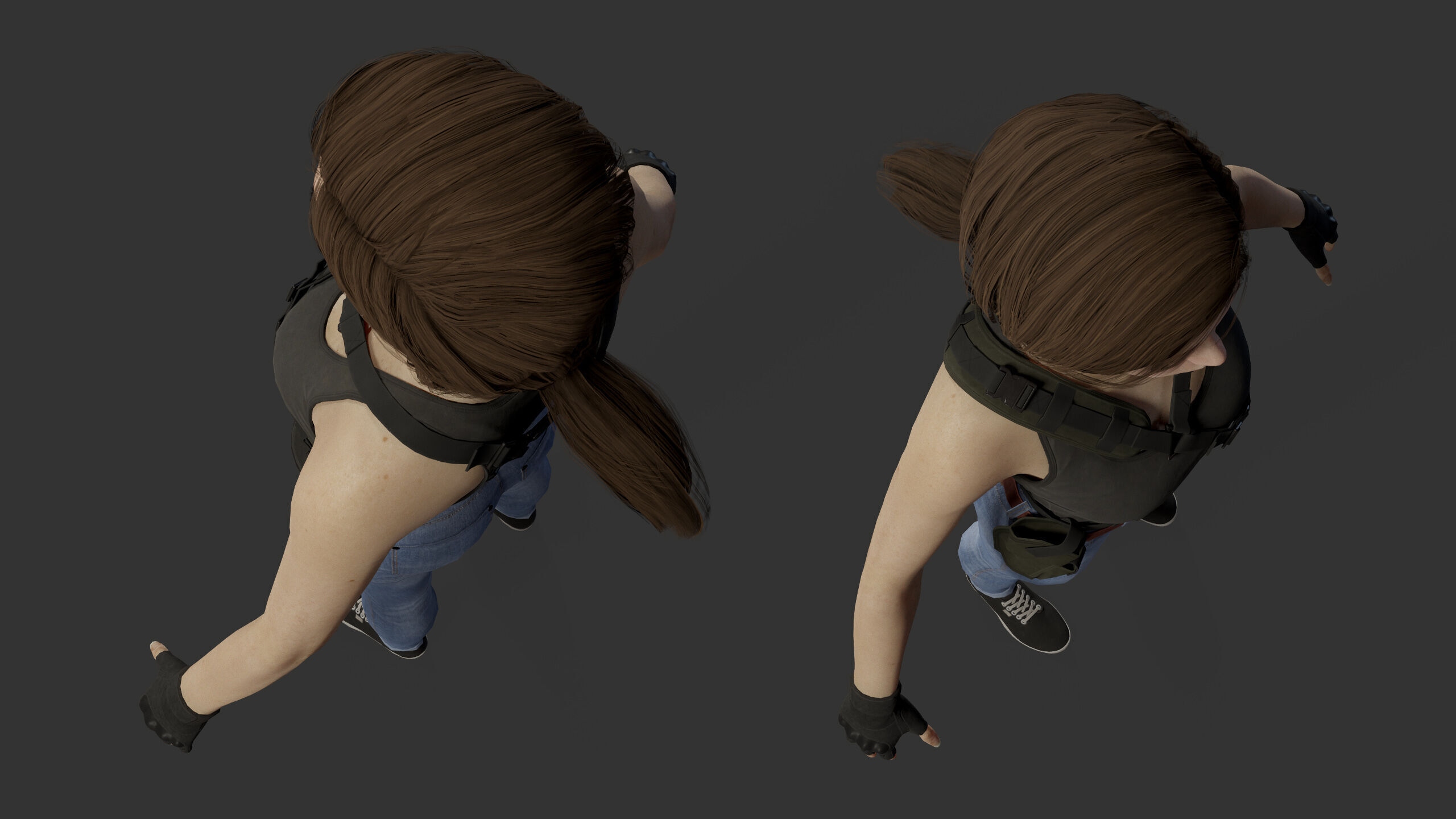 Female Soldier Low-poly 3D model_31