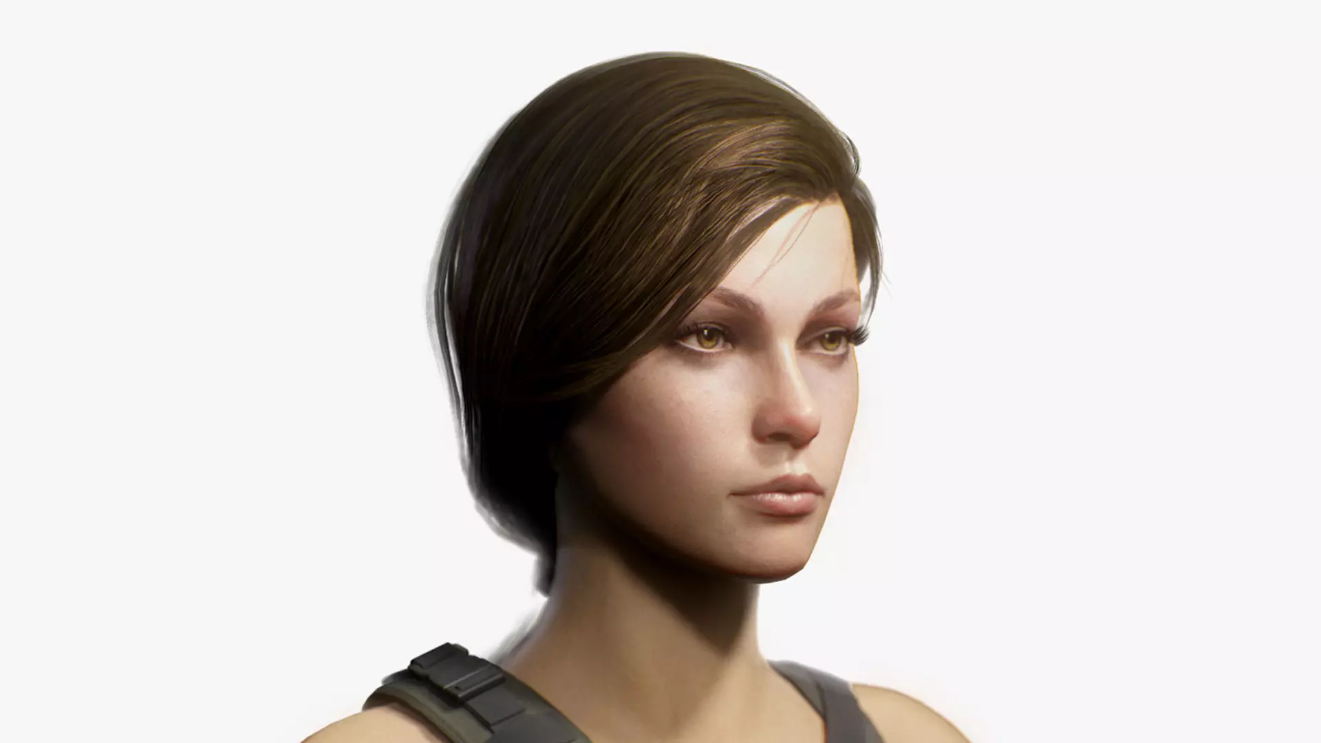 Female Soldier Low-poly 3D model_0