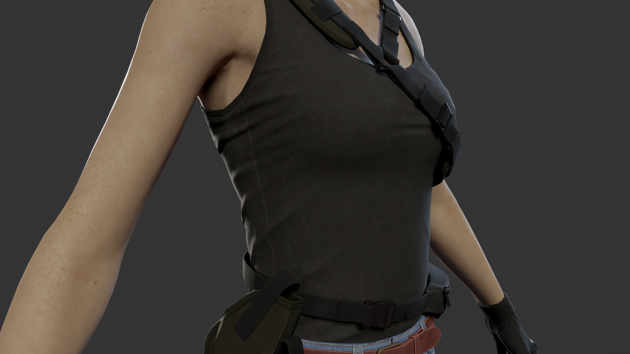 Female Soldier Low-poly 3D model_17