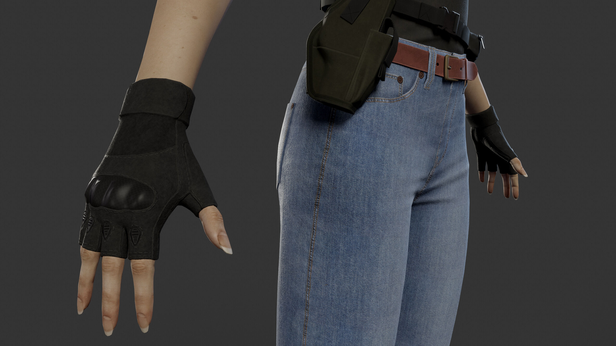 Female Soldier Low-poly 3D model_21