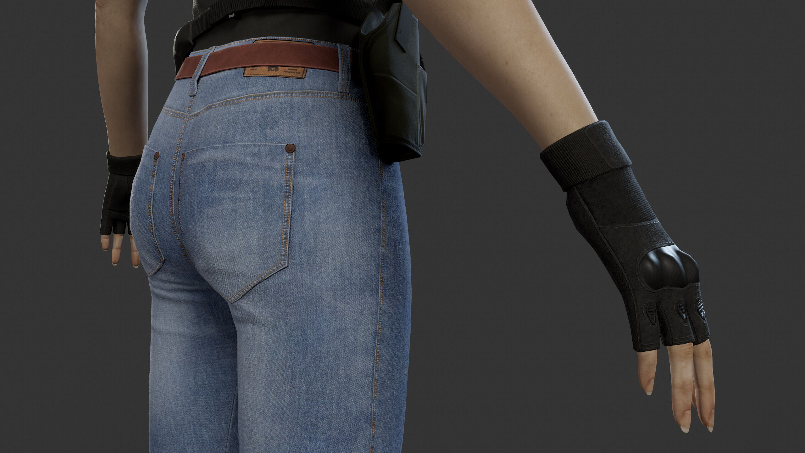 Female Soldier Low-poly 3D model_22