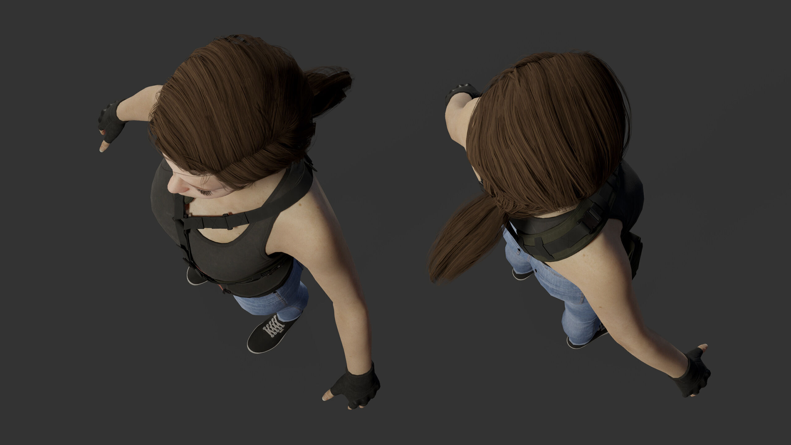 Female Soldier Low-poly 3D model_30