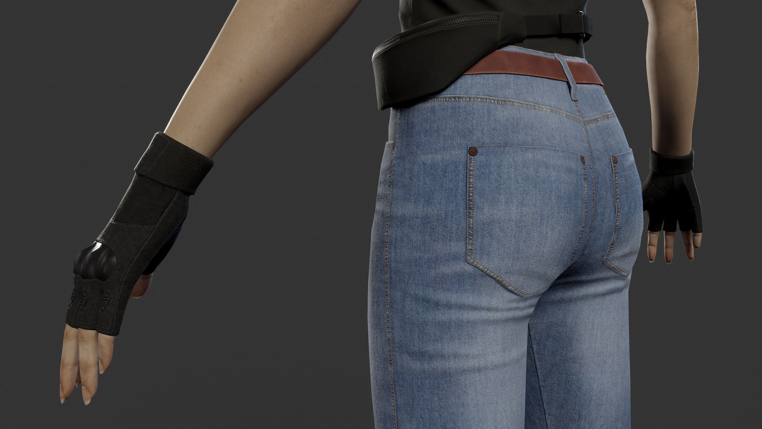 Female Soldier Low-poly 3D model_23