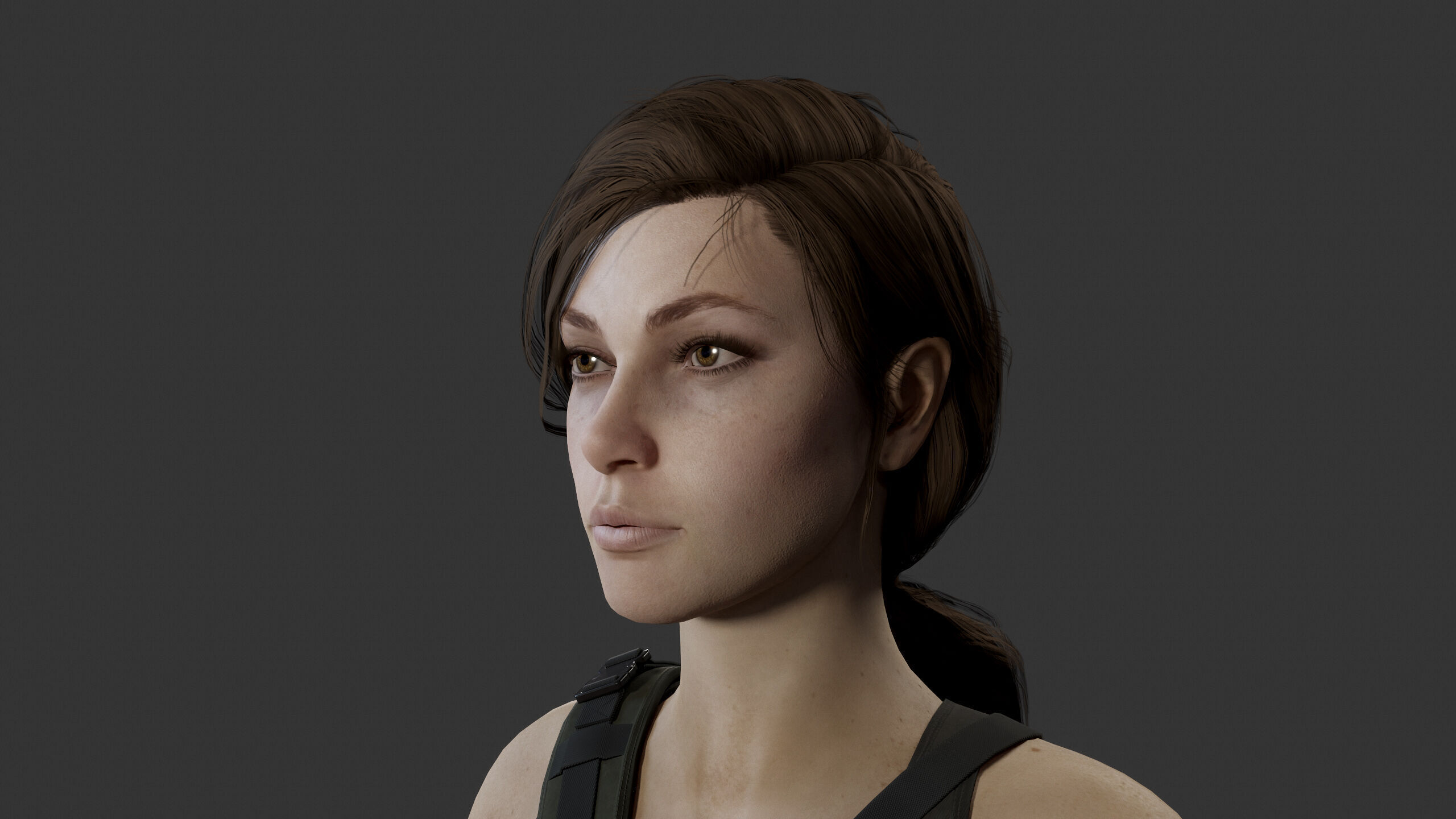 Female Soldier Low-poly 3D model_10