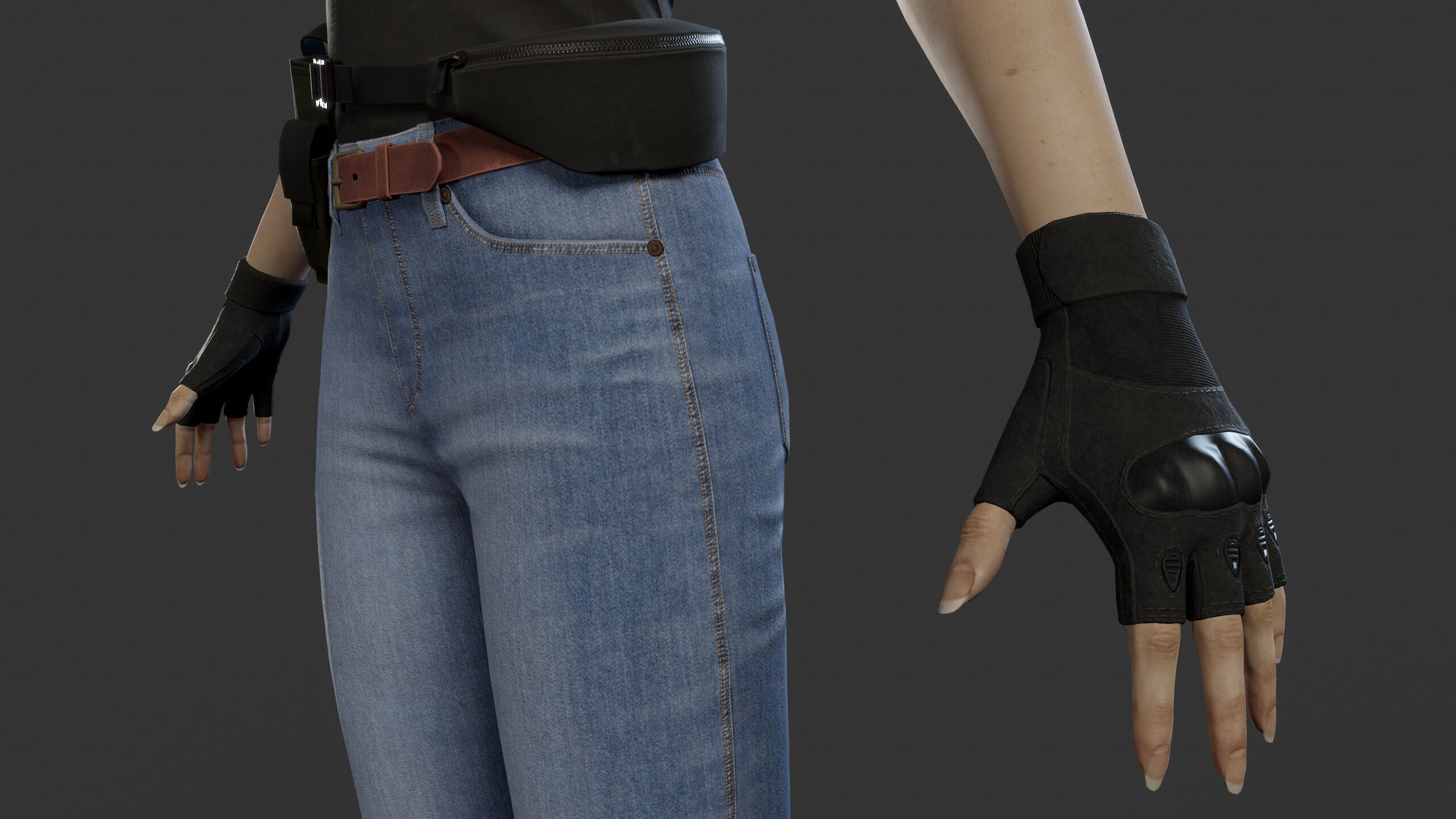 Female Soldier Low-poly 3D model_20